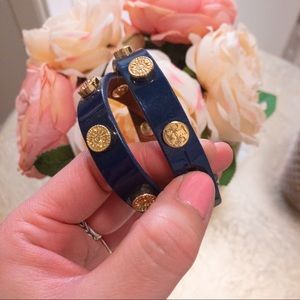 Tory Burch Blue Patent Navy Blue Wrap Bracelet